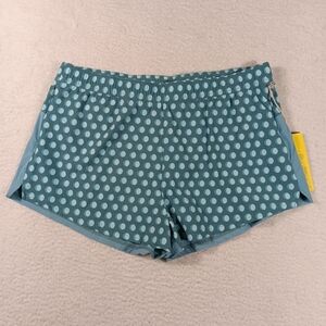 Fair Harbor Shorts Womens XL Blue The Antlantique Lined Polka Dot Gym Athleisure